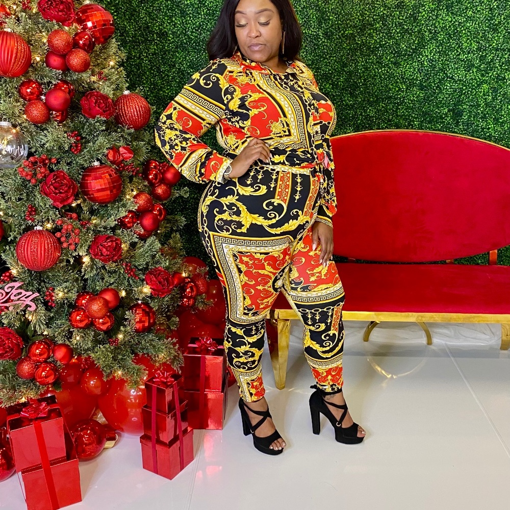 Red and gold two piece set